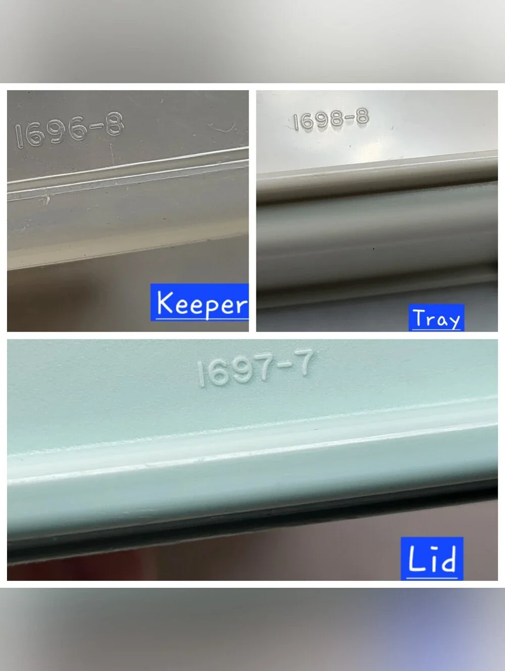 Tupperware Velveeta Cheese Keeper Green Lid Tray Clear #1696-8 #1698-8 #1697-7